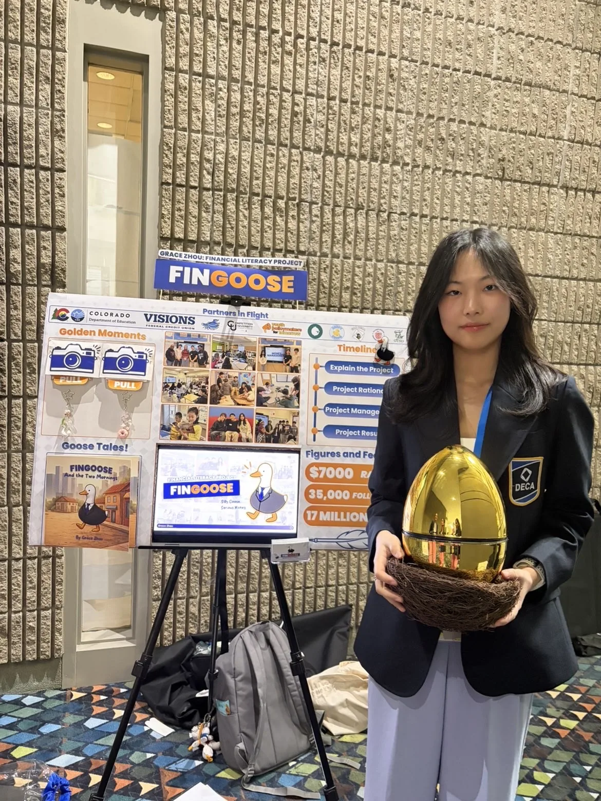 FinGoose represented at a DECA event