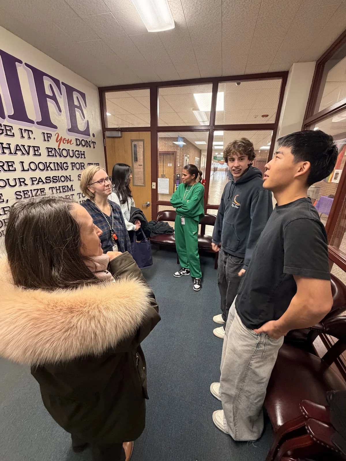 FinGoose volunteers during a middle school visit