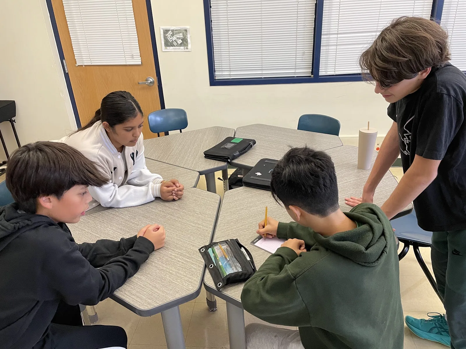 Students participating in a FinGoose classroom activity